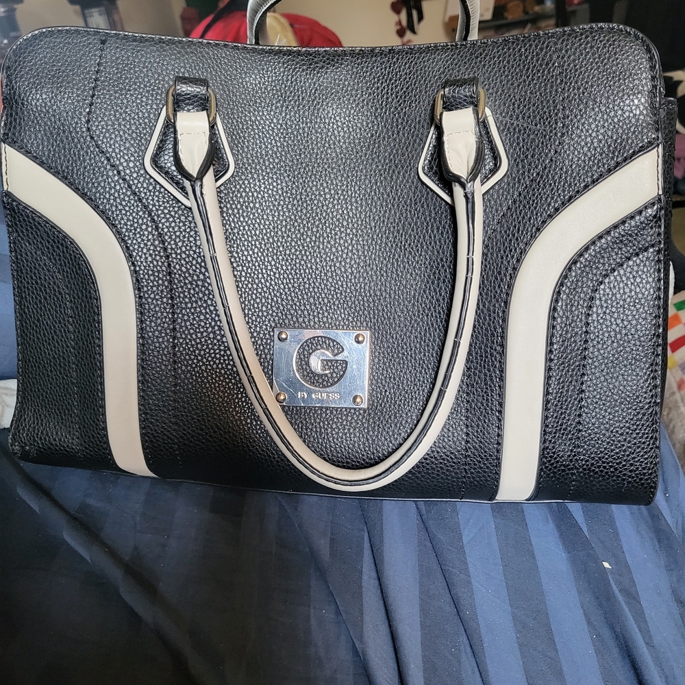 G by Guess Black and White Tote